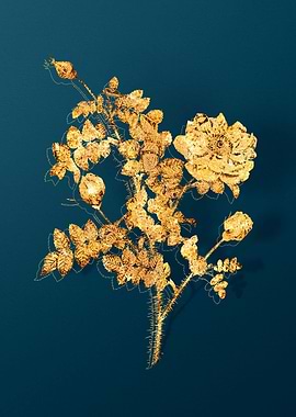 Gold and Teal Drawing