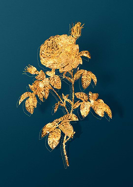 Gold Floral Illustration