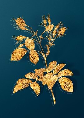 Gold Antique Flowers