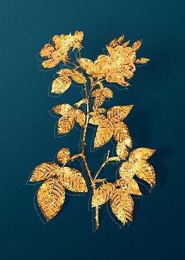 Gold Floral Illustration
