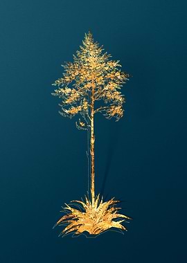 Gold Antique Flowers Teal