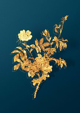 Gold and Teal Drawing