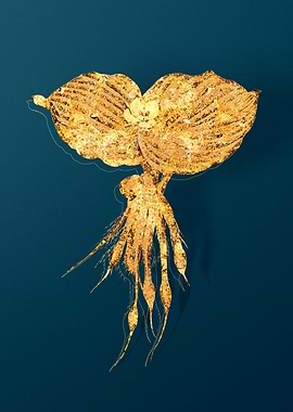 Gold Floral Illustration