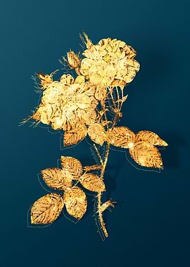 Gold and Teal Drawing