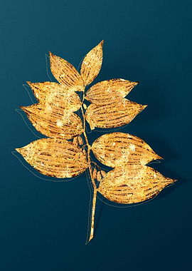 Gold Floral Illustration