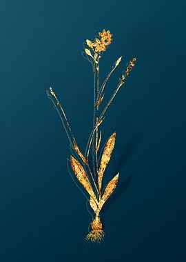 Gold Antique Flowers Teal