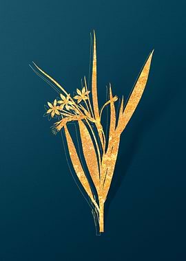 Gold and Teal Drawing