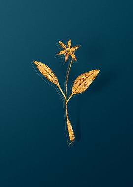 Gold Antique Flowers