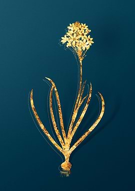 Gold Botanical on Teal