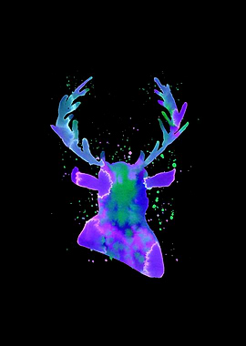 Purple Stag Silhouette