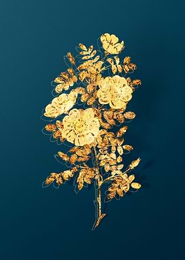 Gold and Teal Drawing