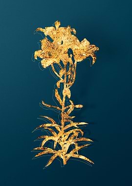 Gold Antique Flowers