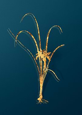 Gold Antique Flowers Teal