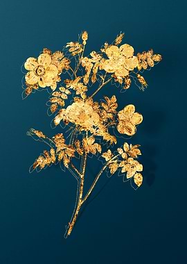 Gold and Teal Drawing