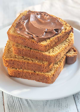 Sliced pumpkin bread
