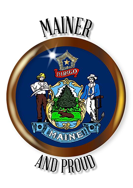 Maine Proud Flag Button