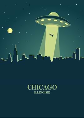 Chicago City Skyline Ufo