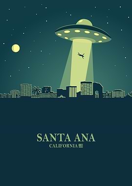 Santa Ana City Skyline Ufo