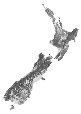 New Zealand Terrain Map