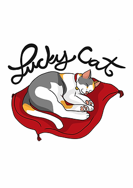 Cat sleeping on red pillow