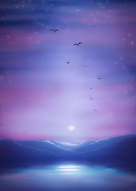 Nature Sunset purple Sky