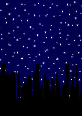 Stary Night Cityscape