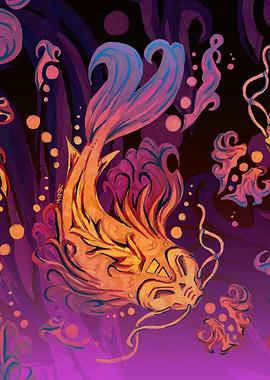 Orange Lava Koi Fish