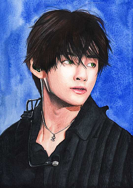 BTS V mixedmedia portrait