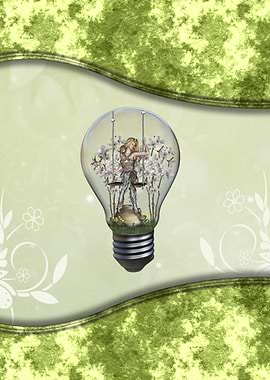 Light bulb with fantasy gi