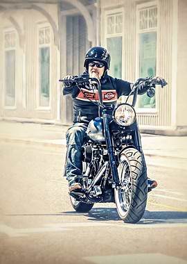 a very cool motorcyclist