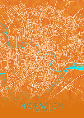 Norwich England City Map