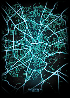 Norwich England City Map