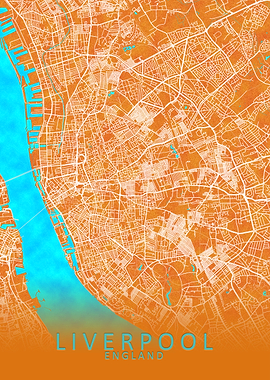 Liverpool England City Map