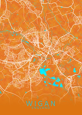 Wigan England City Map