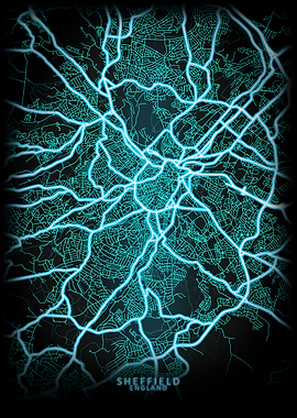 Sheffield England City Map