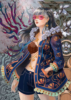 Blue Jacket Flower Girl