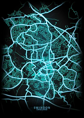Swindon England City Map