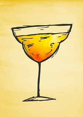 Yellow Watercolor Cocktail