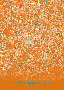 Leicester England City Map
