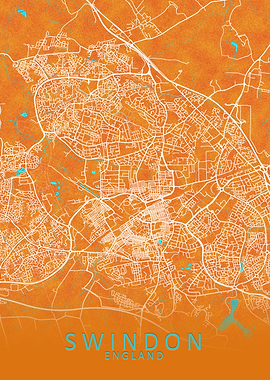 Swindon England City Map