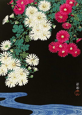 Chrysanthemums woodblock