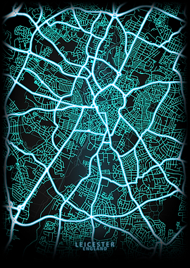 Leicester England City Map