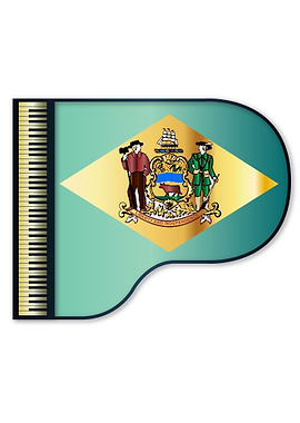 Grand Piano Delaware Flag