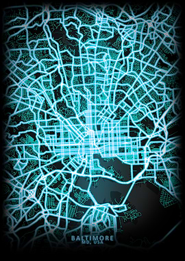 Baltimore MD USA City Map