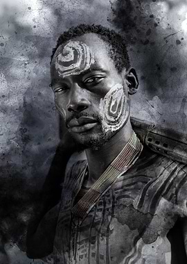 portrait tribal warrior