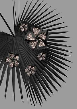 Fan Palm Floral Glitter 2