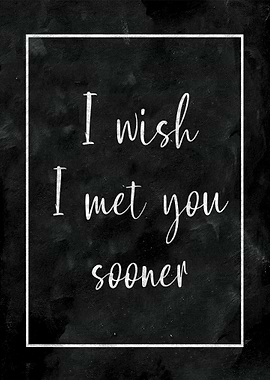 I Wish I Met You Sooner