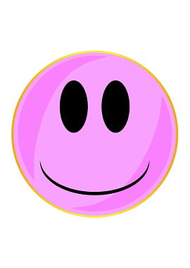 Pink Smile Face Button