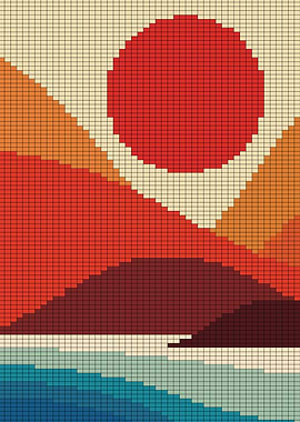 mountain abstrack pixel pa