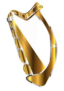 Golden Irish Harp Isolated